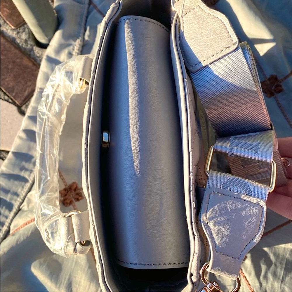 Valentino Orlandi Light Grey Quilted Handbag/Crossbody/Guitar Strap - Picture 3 of 6